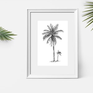 Botanical Print,  Printable Art,  Palm Tree Art, Botanical Art,  Palm Tree Print, Printable Wall Art,  Eco Friendly, Black and White Prints