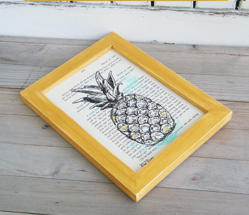 Pineapple Art Dictionary Print Pineapple Print Book Art Etsy