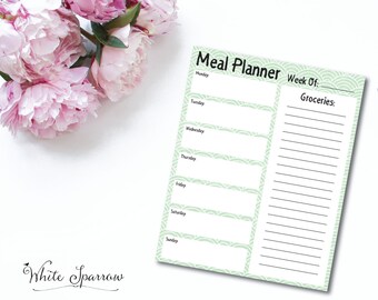 items similar to printable weekly meal planner instant download meal planner calendar