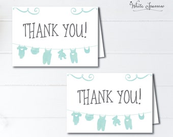Baby Shower Thank you Cards. Boy Baby Shower Decorations. Watercolor Baby Shower. Thank you Tags. Thank you Cards. neutral baby shower