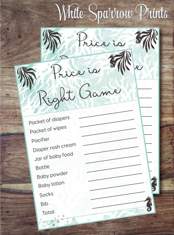 Price is Right Game. Under the Sea Baby Shower. Nautical Baby Shower. Baby Shower Decorations. Baby Shower Games. Neutral Baby Shower. Mint. Il_570xn