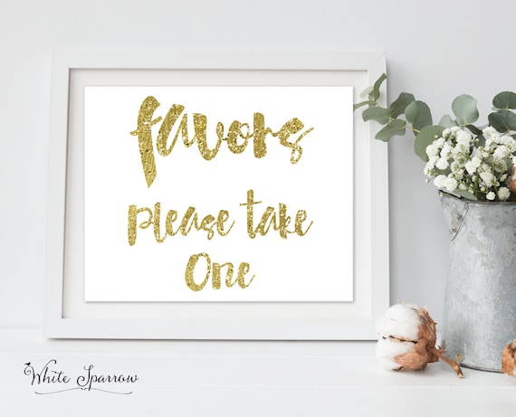 Favors please take one. favor sign. Bridal Shower Decorations. Bridal Shower Signs. bridal shower favor. Gold favor sign, wedding favor sign Il_570xn