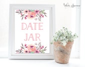 Date Jar Sign, 5x7, Date Night Jar Sign, Bridal Shower Sign. Bridal Shower Decorations. Wedding sign, Date Night Jar Ideas, Date Ideas Sign