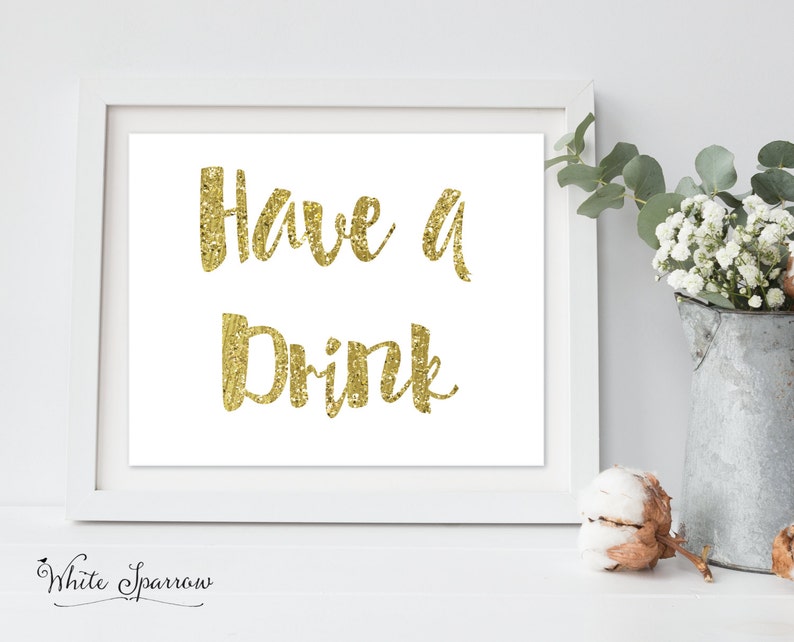 Bridal Shower Decorations. Gold Bridal Shower Sign. Gold Bridal Shower