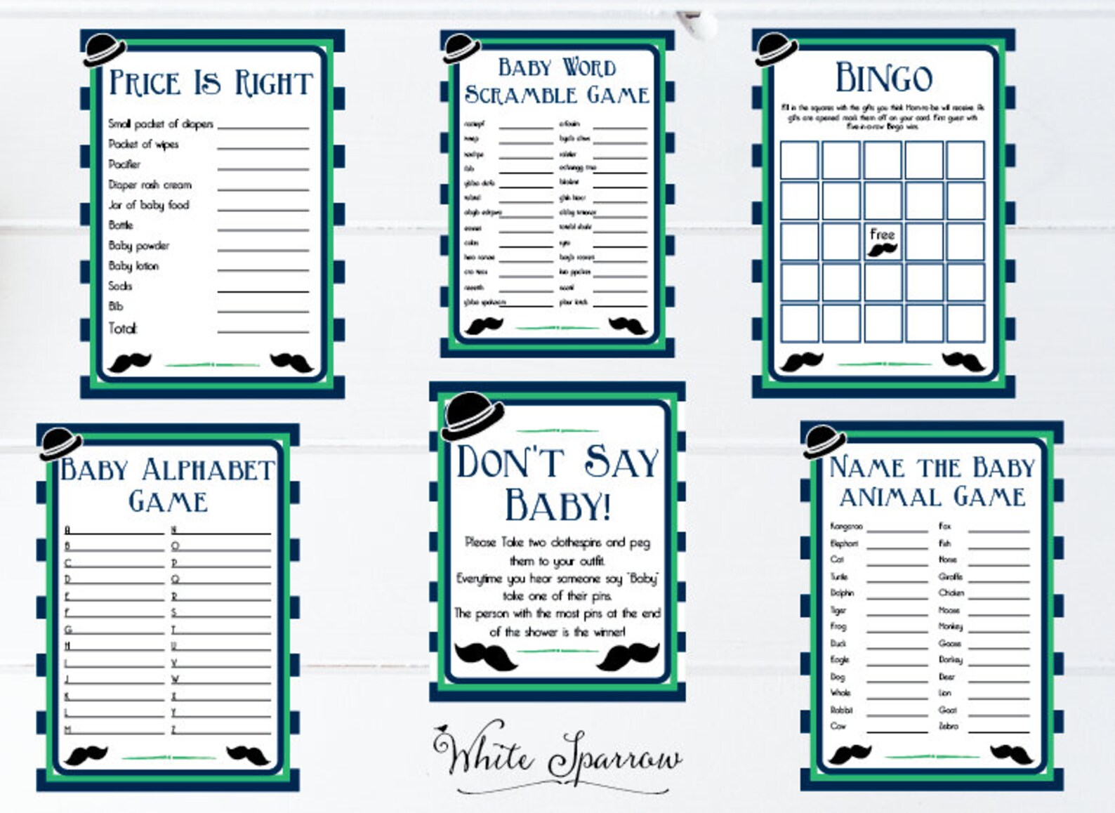 Baby Shower Games. Little Man Baby Shower. Boy Baby Shower Etsy