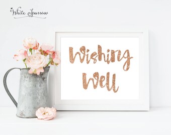 Wishing Well. Rose Gold Bridal Shower. Rose Gold Bridal Shower Sign. Bridal Shower signs. Bridal Shower Decorations. Rose Gold Decoration.