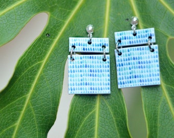 Tempestad earrings, geometric earrings, geometric blue earring ,blue jewelry, geometric jewelry, set jewelry, square earring,