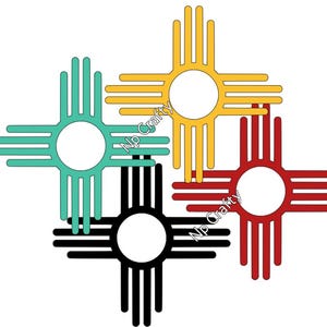 16 colors and 10 sizes! Beautiful round/circle Zia Sun Symbol Vinyl Decal/Bumper Sticker New Mexico, Car Truck Laptop Canisters Windows