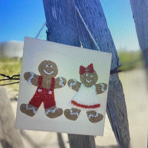 Gingerbread ornament, gingerbread couple, gingerbread Christmas ornament, coastal Christmas