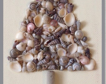 Seashell Christmas Tree, Seashell art, Christmas Tree, Coastal Christmas Tree