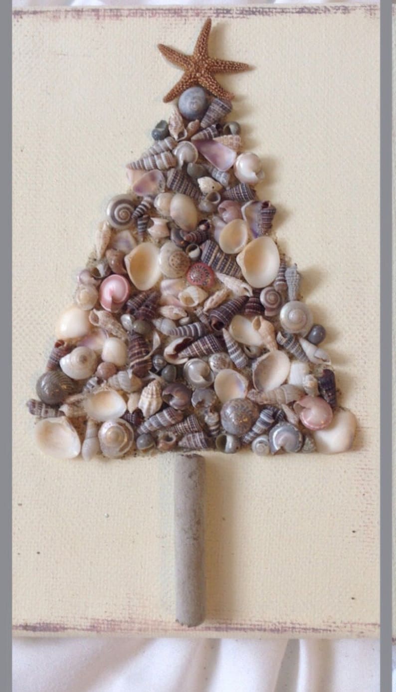 Seashell Christmas Tree, Seashell art, Christmas Tree, Coastal Christmas Tree image 1
