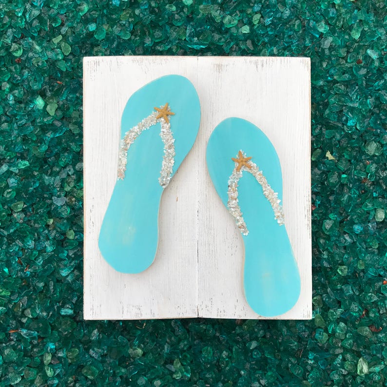wooden flip flops home decor