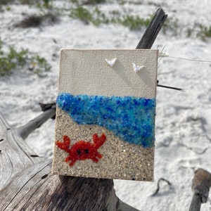 Crab art, beach art, coastal art, crabby, beach house decor, crabbing