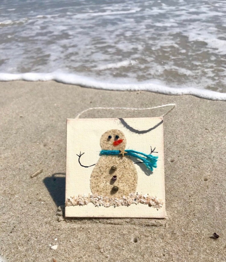 snowman ornament coastal Christmas ornaments Snowman beachy christmas ornaments