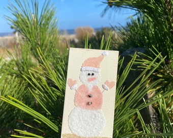 Sand snowman, snowman, snowmen, coastal Christmas, coastal ornaments, beachy christmas