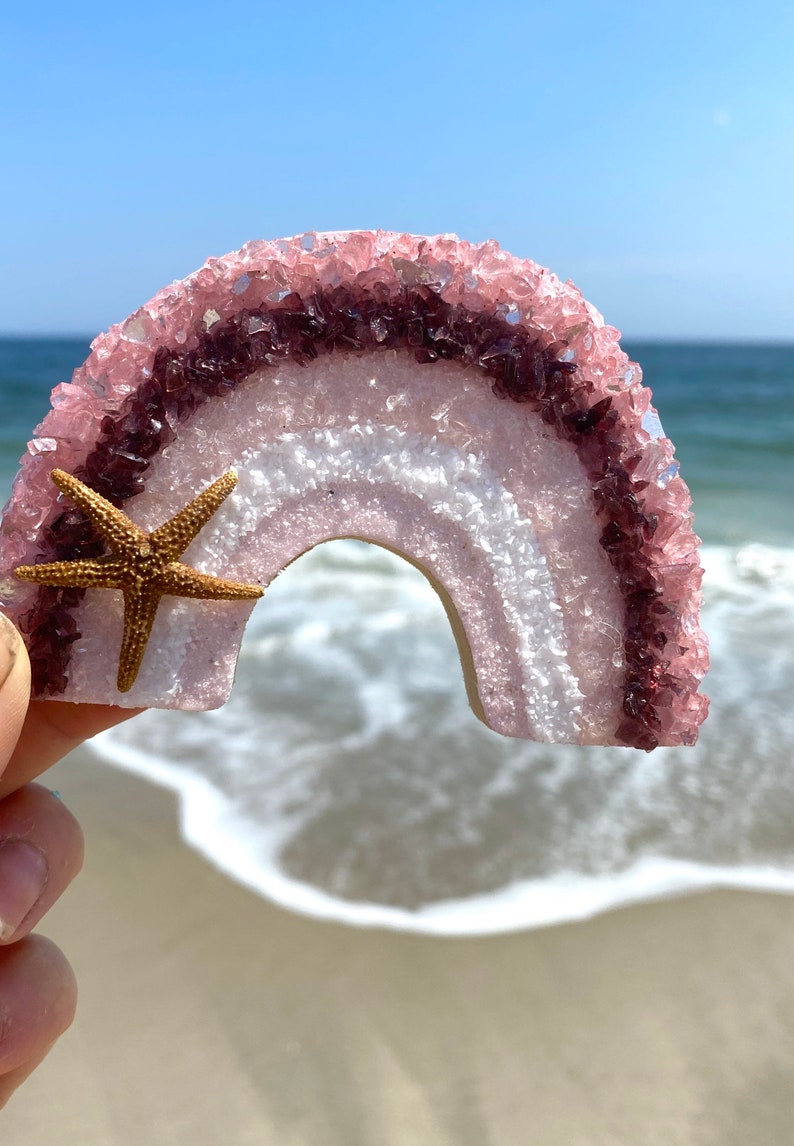 rainbow ornament starfish Rainbow wood rainbow rainbows pink rainbows rainbow love