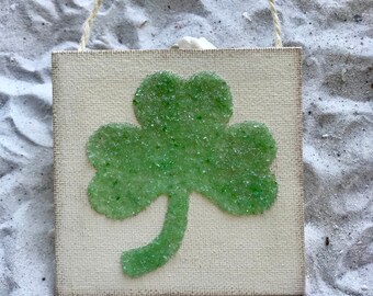 Shamrock, shamrock ornament, clover, lucky clover, coastal art, ornaments, St Patricks Day