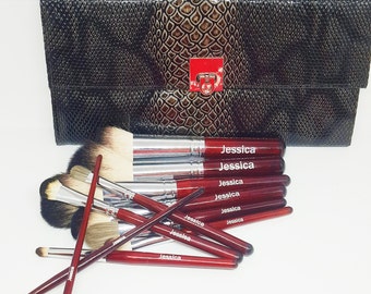 CUSTOMIZED Makeup Brushes - Italian Badger Snake Skin Brush Set