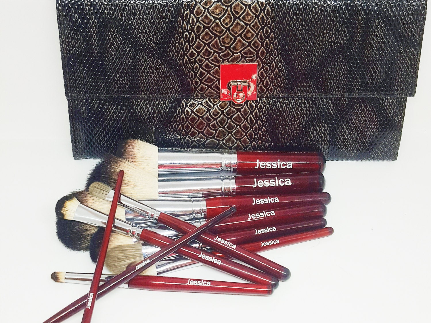 CUSTOMIZED Makeup Brushes - Italian Badger Snake Skin Brush Set