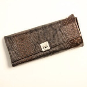MONOGRAMMED Bronze Snake Skin Makeup Brushes image 3