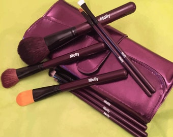 PERSONALIZED Makeup Brushes - Plum Brush Set