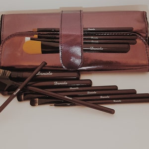 PERSONALIZED Makeup Brushes Plum Brush Set image 2