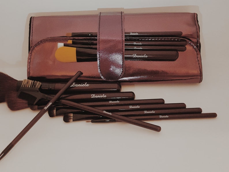 PERSONALIZED Makeup Brushes Plum Brush Set image 2
