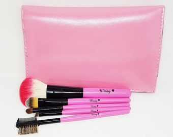 Set pennelli trucco personalizzato - Set pennello piatto rosa