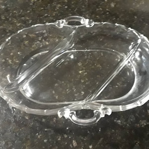 Fostoria Crystal Century pattern three part relish dish