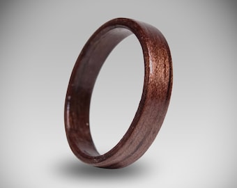 French walnut Wooden ring , Bentwood Ring, Valentine's Day jewelry , Engagement and wedding Ring