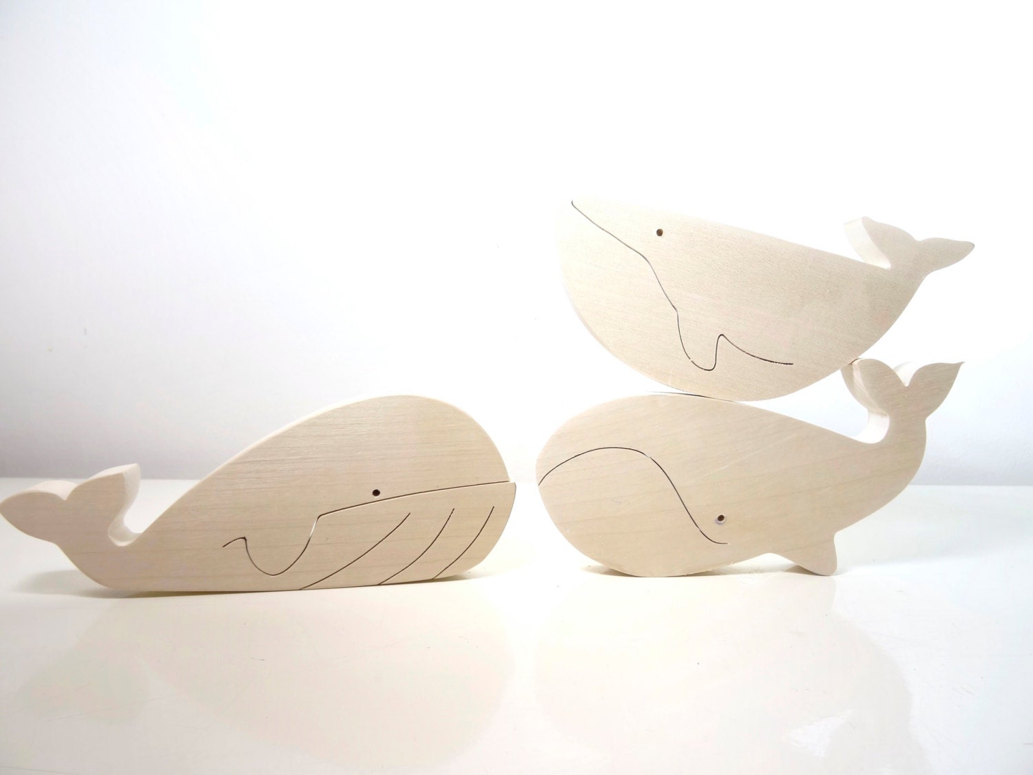 Wooden Toys Whales Toys // Wooden Whale // Baby Toys // Etsy