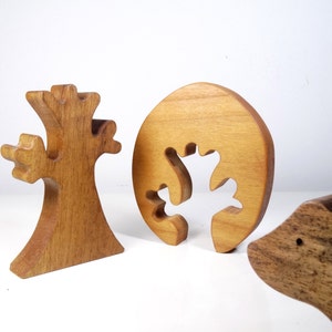 Animaux de la foret en bois // Jouet en bois écologique // Loup Ours Renard Elan // jouets Montessori // Jouet pour enfant image 3