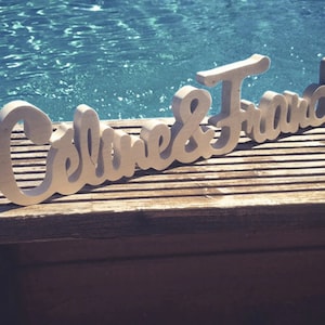 Decoración de boda personalizada - Nombre de madera