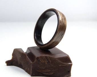 Alternative engagement ring from Ebony and Walnut , wooden ring , wood Jewelry , Handcrafted Ring , Ring for girl , Ring for men