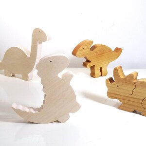 Wooden Toys // Set of wooden Dinosaurs // baby toys // Eco friendly Toys // Montessori toys // handmade image 1