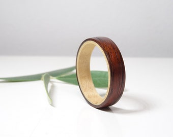 Wooden ring from Maple and RoseWood //  engagement ring // wedding band // Ring for women // ring for men // Wooden jewelry