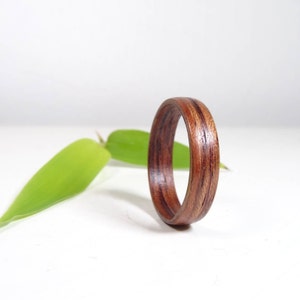 Wooden rings from Bubinga , wood ring , Bentwood Ring , Alternative engagement ring , wedding wooden ring , Precious wooden jewelry image 2