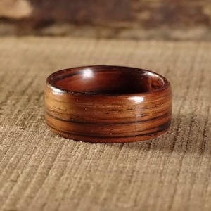 Wooden rings from Bubinga , wood ring , Bentwood Ring , Alternative engagement ring , wedding wooden ring , Precious wooden jewelry image 1