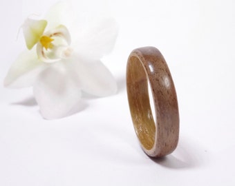 Wooden ring from walnut inside ash olive  // wooden ring // wood Jewelry //  Engagement ring // Handcraft ring