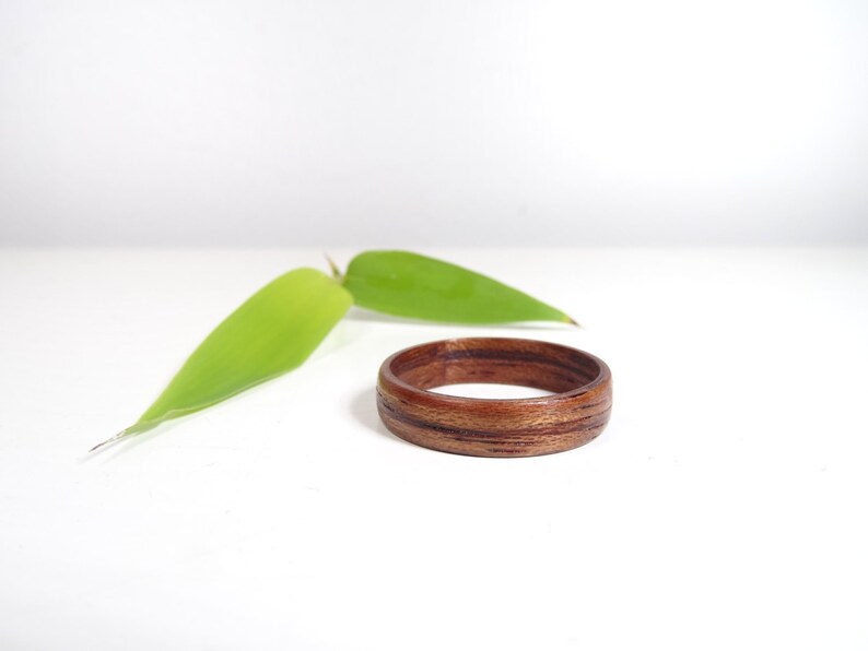 Wooden rings from Bubinga , wood ring , Bentwood Ring , Alternative engagement ring , wedding wooden ring , Precious wooden jewelry image 8