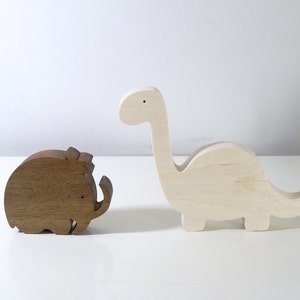 Wooden toys Dinosaurs and wooly mammoth Montessori Toys Natural Organic Toys Christmas Gift image 3