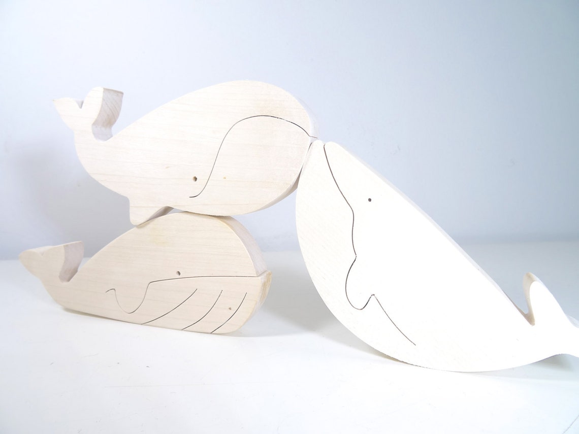Wooden Toys Whales Toys // Wooden Whale // Baby Toys // Etsy