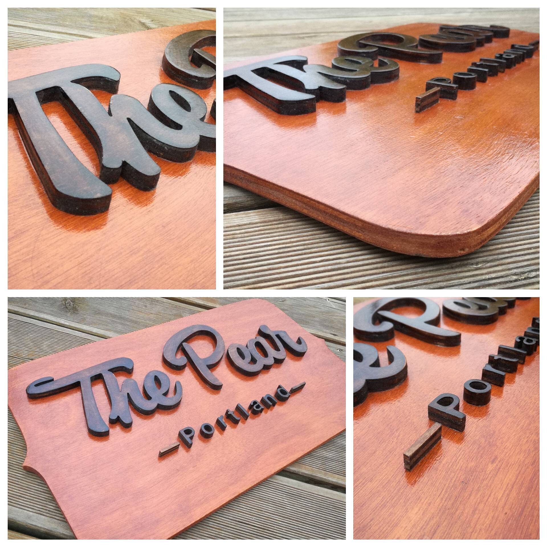 Wooden Hand Cut Logo // Custom Wooden Logo // Cut Wooden Logo Etsy