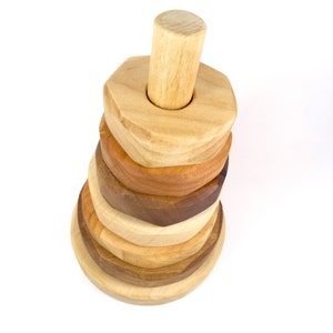 Jouet d'Eveil Empilable en bois // Jeu de Construction pour enfant // Jouet éducatif pour bébé // Pyramide en bois image 3