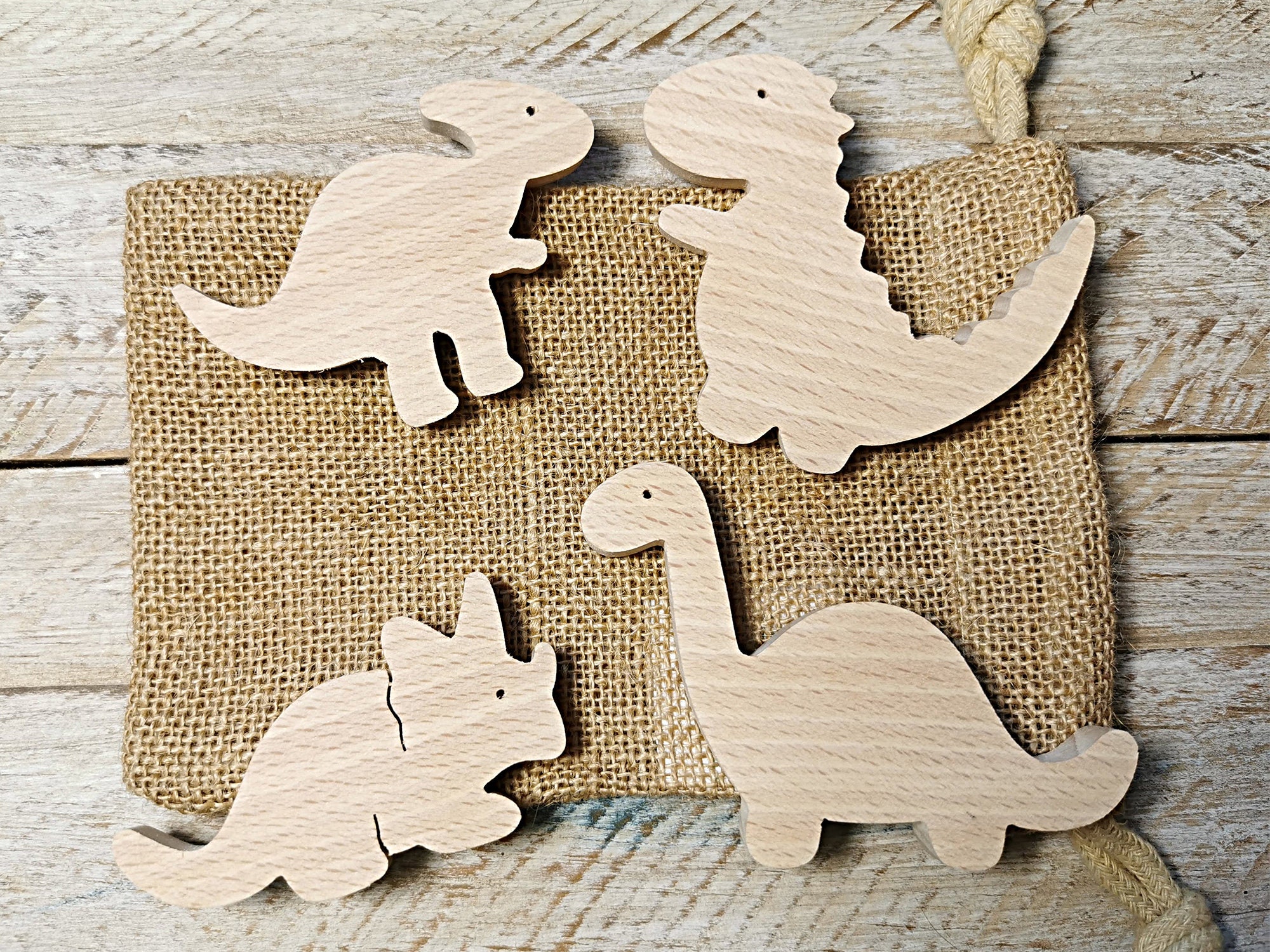 4 Aimants Magnets Frigo Dinosaures - de Réfrigérateur Originaux Artisanat en Bois Idée Cadeau Noël