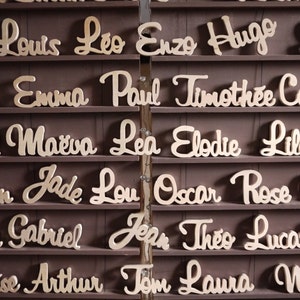 Nombre de madera para personalizar, decoración de pared para decorar una habitación o fiesta infantil, cumpleaños, babyshower, regalo de nacimiento