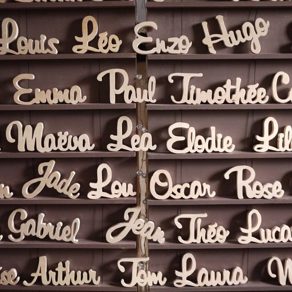 Letras y nombres de madera personalizados | Decoración para habitación infantil | Idea de regalo para el nacimiento