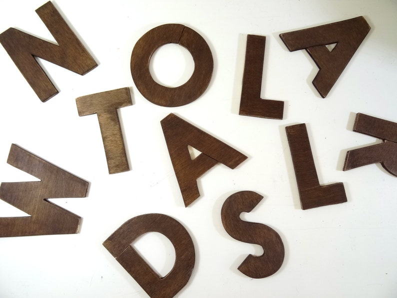 Wooden letters size 4'' // Wall decor // Wooden wall signs // Home decor // wooden alphabet image 1