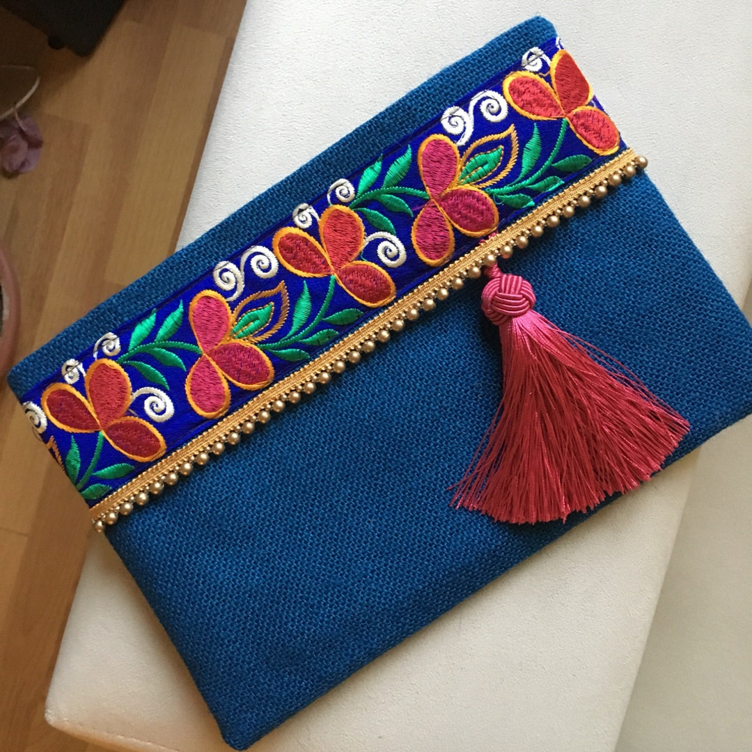 Boho Bag Floral Clutch Boho Style Bag Embroidered Handbag - Etsy