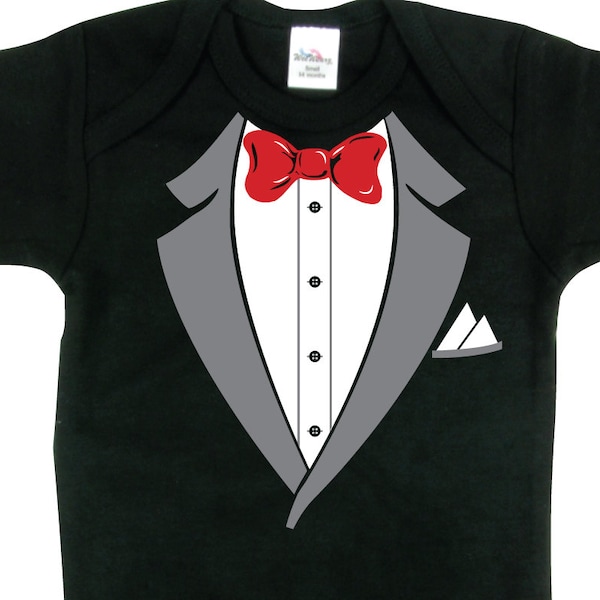 Baby Tuxedo Bodysuit Baby Boy Outfit 1st Birthday Boy Outfit Funny Baby Gifts Baby Suit Bow Tie Baby Wedding Outfit Tuxedo One Piece